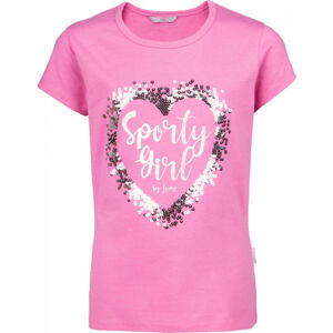 Lewro TESLIN Dívčí triko, Růžová,Bílá,Černá, velikost 128-134