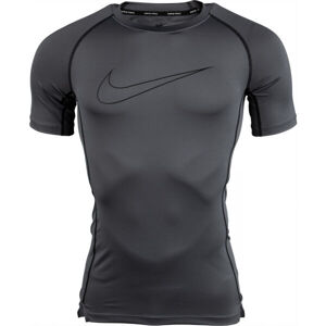 Nike NP DF TIGHT TOP SS M Pánské tréninkové tričko, tmavě šedá, velikost L