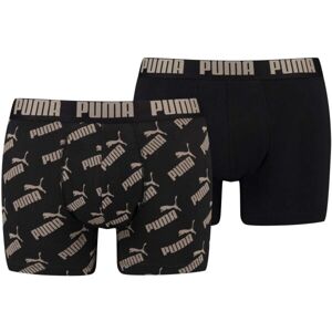 Puma MEN AOP BOXER 2P Pánské boxerky, černá, velikost XL
