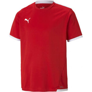 Puma TEAM LIGA JERSEY TEE Juniorské fotbalové triko, červená, velikost